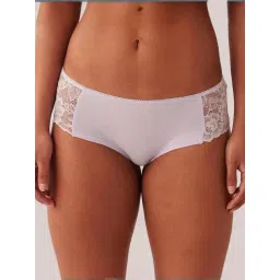 la Vie en Rose Cotton and Scalloped Lace Detail Hiphugger Panty-picture-38