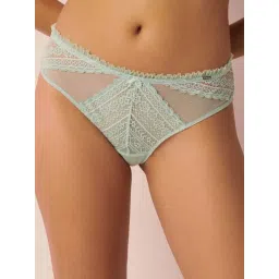 La Vie En Rose Green Lace Work Panty-image-25