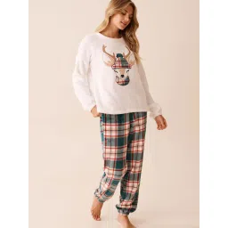 La Vie En Rose Green Polyester T-Shirt with Pyjama-image-29