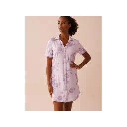 La Vie En Rose Lilac Rose Print Super Soft Sleepshirt-picture-12