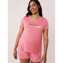 La Vie En Rose Pink Printed T-Shirt-picture-45