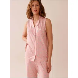 La Vie En Rose Pink Regular Fit Printed Sleepwear Top-picture-12