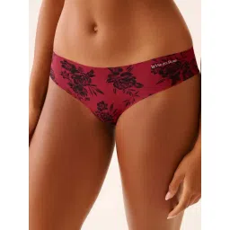 La Vie En Rose Red Microfiber Invisible Cheeky Panties-picture-48
