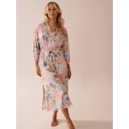 La Vie En Rose Watercolour Flower Print Super Soft Kimono Multi-Color-picture-16