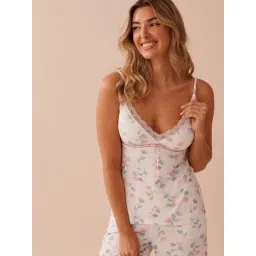 La Vie En Rose White Polyester Printed Camisole-picture-27