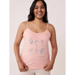 La Vie en Rose Women Pink Printed Organic Cotton Camisole-picture-11