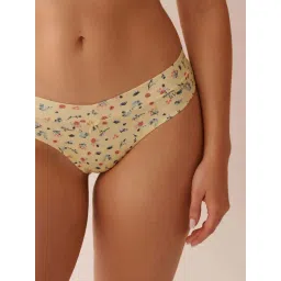 La Vie En Rose Yellow Cotton Floral Print Panties-picture-25