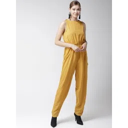 La Zoire Mustard Yellow Solid Basic Jumpsuit-picture-18