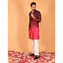 Laalzari Men Colourblocked Festive Silk Straight Kurta-picture-30