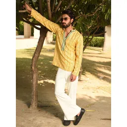 Laalzari Men Embroidered Georgette Short Kurta-picture-23