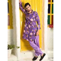 Laalzari Men Pueple Printed Kurta image 1