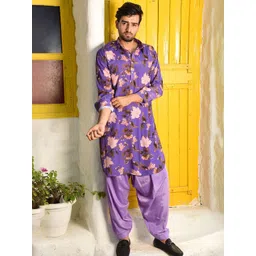 Laalzari Men Pueple Printed Kurta image 2