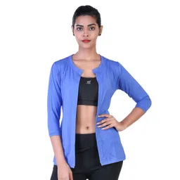 laasa  sports LAASA SPORTS Women Blue Open Front Shrug-picture-26