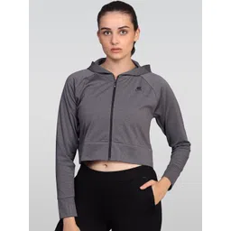 LAASA  SPORTS Lightweight Hooded Crop Open Front Jacket-picture-35