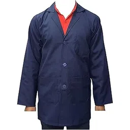 Lab Coat Half and Full Sleeves (Button), Unisex (Navy Blue - Full Sleeves, 44 (XL))-picture-41