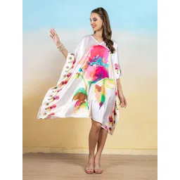 LABEL AARNA Women Floral Printed Satin Kaftan Dress-picture-32