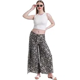 label of lalaji garments Wrap Around Palazzo for Women - Stylish Relaxed Fit Light Weight Cotton Fabric Comfortable Wide-Leg Trousers Casual & Formal Wear-picture-48