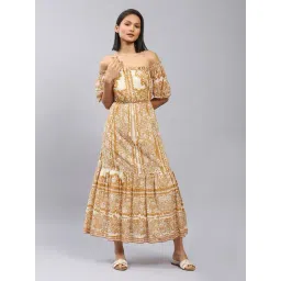 Label Ritu Kumar Beige Printed Maxi Dress-picture-45