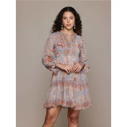 Label Ritu Kumar Blue Arden Skater Dress-picture-16