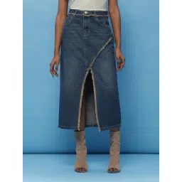 Label Ritu Kumar Blue Midi Skirt image 1