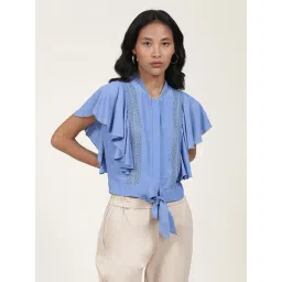 Label Ritu Kumar Blue Self Design Top-picture-26