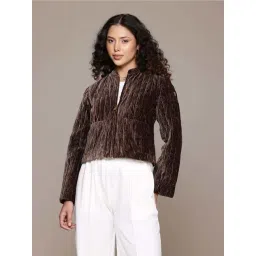 Label Ritu Kumar Brown Caren Velvet Jacket-picture-12