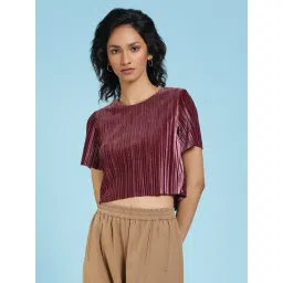 Label Ritu Kumar Dark Pink Crop Top-picture-32