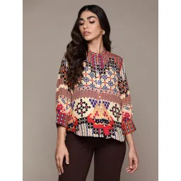 Label Ritu Kumar Ecru Geometric Print Shirt-picture-26