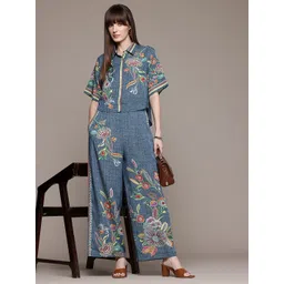Label Ritu Kumar Floral Printed Shirt with Palazzos-picture-44