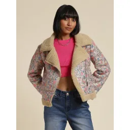 Label Ritu Kumar Khaki Floral Print Jacket-picture-19