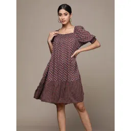 Label Ritu Kumar Multicolor Printed A Line Dress-picture-24