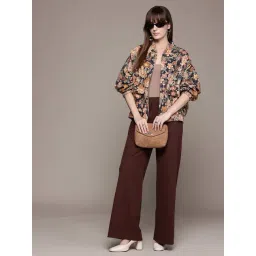 Label Ritu Kumar Multicolor Relaxed Fit Floral Print Jacket image 4