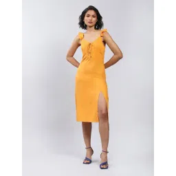 Label Ritu Kumar Orange Midi Dress-picture-21