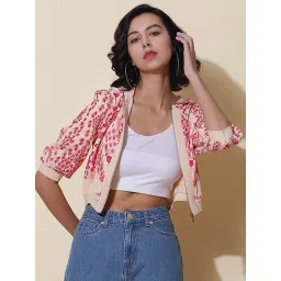 Label Ritu Kumar Pink & Beige Floral Print Jacket-picture-41