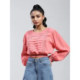 Label Ritu Kumar Pink Embroidered Top-picture-46