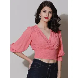 Label Ritu Kumar Pink Printed Crop Top-picture-14