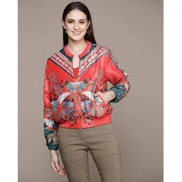 label ritu kumar Printed Zip-Front Bomber Jacket-picture-13