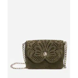 label ritu kumar Scallop Lace Sling bag with Chain Strap-picture-14