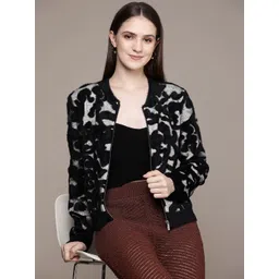 Label Ritu Kumar Women Black & White Open Front Jacket-picture-35