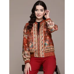 Label Ritu Kumar Women Floral Printed Bomber Jacket-picture-30