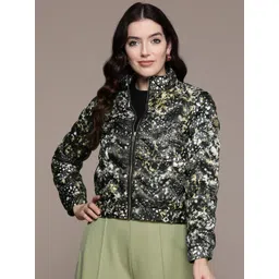 Label Ritu Kumar Women Printed Bomber Jacket-picture-22
