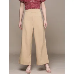 Label Ritu Kumar Women Solid Loose Fit Trousers-picture-19