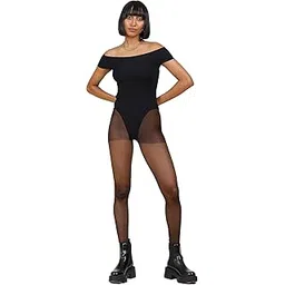 Label RITU KUMAR Women's Black Viscose Nylon Leotard-picture-10