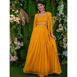 Label Shaurya Sanadhya Embellished Sequinned Ready to Wear Lehenga-picture-32