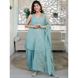 Label Shaurya Sanadhya Ethnic Motifs Regular Kurta with Patiala & With Dupatta-picture-27