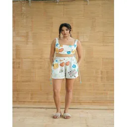 LABEL SUGAR Women Printed Linen Shorts-picture-13