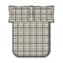 LABHAM Easy Living Grey & Olive Printed 180 TC Cotton King Bedsheet & 2 Pillow Covers image 4