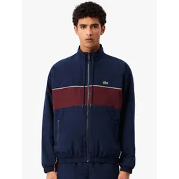 Lacoste Men Mock Collar Colourblocked Casual Bomber Jacket-picture-20