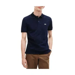 Lacoste Navy Blue Slim Fit Cotton Polo T-Shirt-picture-10