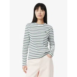 Lacoste Women Striped Round Neck Cotton T-shirt-picture-24
